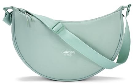 LARKSON Crossbody Bag Damen & Herren Mint - Solveig Medium - Umhängetasche im Halbmond Style - Halbrunde Schultertasche - Moon Bag Design - Wasserabweisend