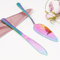 Spatules à Pâtisserie Couteau à Gâteau, Personnalisé Couteau de Gâteau de Mariage et Ensemble de Serveur, Ensemble de Service de Coupe-Gâteau en Acier Inoxydable pour Fête de Mariage Noël (Coloré)