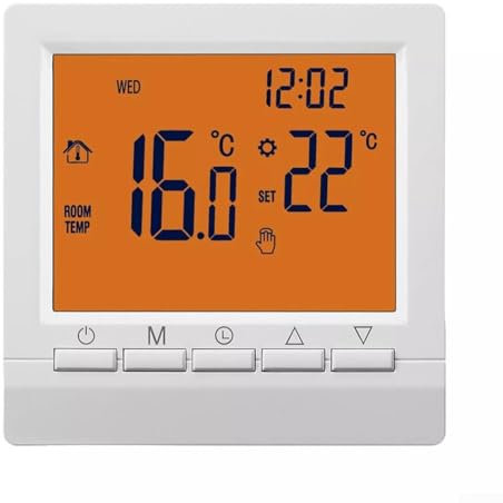 Programmable Smart WiFi Thermostat, Wall-Mounted, LCD Touch Screen, Battery Powered for House