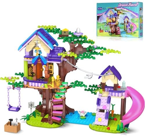 Cherubfunz Tree House Building Set, 751 PCS Friendship Forest Building Block Toy with LED Lights, Friends Apartment with Slides, Birthday Gift for Kids Girls Boys Ages 6 7 8-12+ Years Old