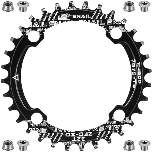 iwobi 104 BCD Single Chainring,36t Round Shape Single Chain Ring,Aluminum Alloy Narrow Wide Chainring,For Road Bikes, Mountain Bikes,Bicycles And Spare Parts(Black)