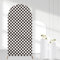 Cheerupp Arc à carreaux noir et blanc couverture arrière, 6 pieds bohème arc élastique couverture de support arrière, fond de Photographie noir et blanc arc à carreaux couverture de décoration support