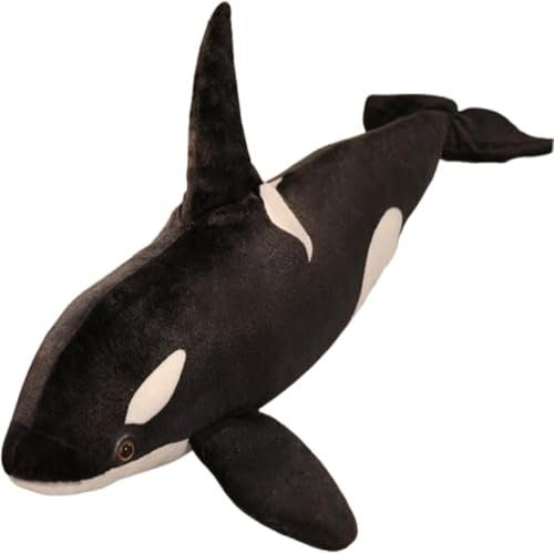 Orca Kuscheltier, wal Kuscheltier, süße Orcas Plüschtiere, Simulation Killerwal Plüsch Spielzeug, Geschenk für Kinder, Mädchen und Jungen (50 cm,schwarz -weiß)