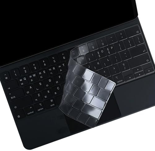 Keyboard Cover Skin Compatible with Apple Magic Keyboard for Apple iPad Air 13-inch (M2 2024) & M2 iPad Pro 12.9 inch 2022 2021 2020 Release with Magic Keyboard(6th 5th 4th Gen) -Black