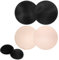 JIYIN 2 Paar Runde BH Einlagen Pads, Herausnehmbare Körbchen Ersatz Pad Waschbare BH-Cup-Einsätze Bikinis Top Badeanzug Sport-BH(schwarz+hautfarben)