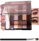MYGLOAR palette di ombretti, tavolozza di ombretti color bronzo altamente pigmentati, True Signature, finitura crema, opaca e brillante, 18 tonalità sfumabili(Piastra nera)