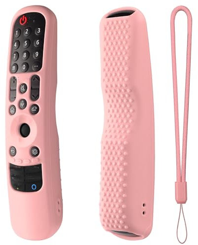 Remote Controller Silicone Protective Covers Cases for LG MR21GA MR22GA MR23GA AKB76036504 AKB76039901 For LG Smart TV Shockproof Magic Remote Control Anti-slip Washable Sleeve (Pink)