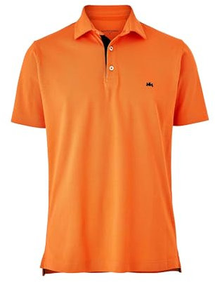 THE SAVILE ROW COMPANY LONDON Men's Classic Fit Cotton Pique Short Sleeve Polo Shirt - Orange - XXL