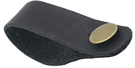 VANZACK Gitarrengurt Befestigung aus Hochwertigem Leder Leichtes Langlebiges Gitarrenhalsband für Schnelle Sichere Anbringung Am Kopfplatten Button Passend für Gitarrenmodelle Schwarz