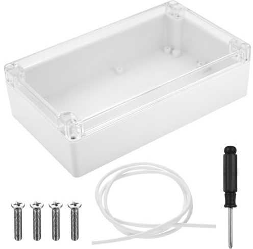 Elektroniklåda, IP65 Kopplingsdosa Vattentät Box, Plasthölje med Transparent Lock, Tom Kopplingslåda Vädertålig (200 x 120 x 56 mm)