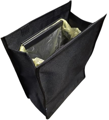 Generisch Abfalltasche, Mülleimer /-Tasche mit Magnethalter und Schrankhalterung für Wohnmobil, Kastenwagen, Camper Aller Art (Schwarz)