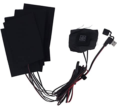 TARSHYRY USB-betriebene 8-in-1-Heizkissen, 3-stufig Verstellbare Wasserdichte Kohlefaser-Heizung für Kleidung und Westen