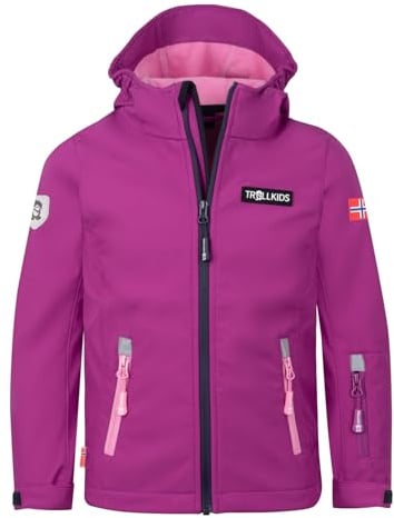Trollkids Girls Oslofjord Jacket 176, Fresh Berry/Graphite