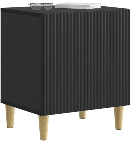 vidaXL Nachttisch 2 pcs Schwarz 43 x 34,5 x 50 cm Holzwerkstoff, Geräumiger Vintage-Nachttisch, ideal zur Wohnungsorganisation, rechteckiges Design, platzsparender Schrank