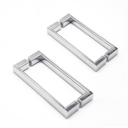 WITEN&NOCK 2 Paare Duschgriffe (4 Stück) beidseitig für Duschkabinen 145 mm Lochabstand chrom glänzend