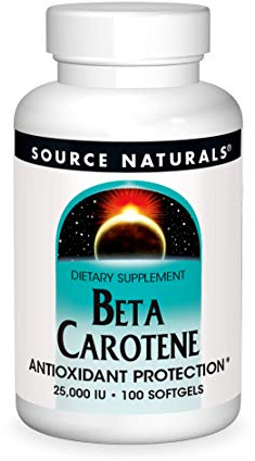 Source Naturals Beta Carotene 25000 iu Antioxidant Protection - Converted By Body to Vitamin A - 100 Softgels