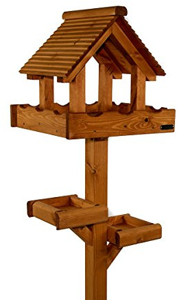 Riverside Woodcraft Triple Platform Bird Table With Anti Bacteria Coating