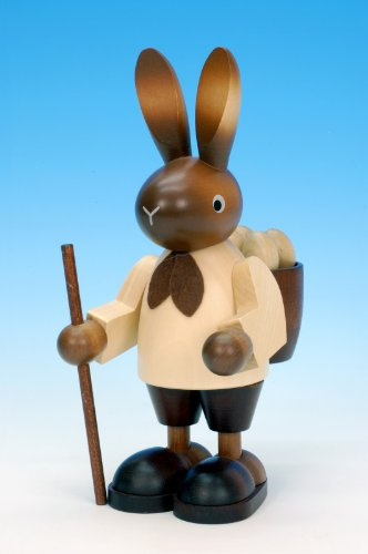 Christian Ulbricht Osterhase Hasenmann natur, Höhe 21,5 cm, 37351, Original Holzkunst aus dem Erzgebirge Seiffen, Handarbeit