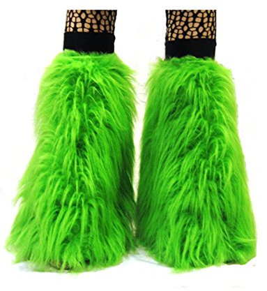 Insanity Neon UV Fluffy Legwarmers (Green)