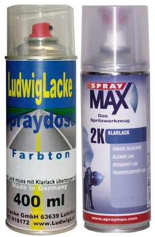 LudwigLacke LD7U Offroadgrey für VW Premium Spray Set Autolack & 2K Klarlack je 400ml