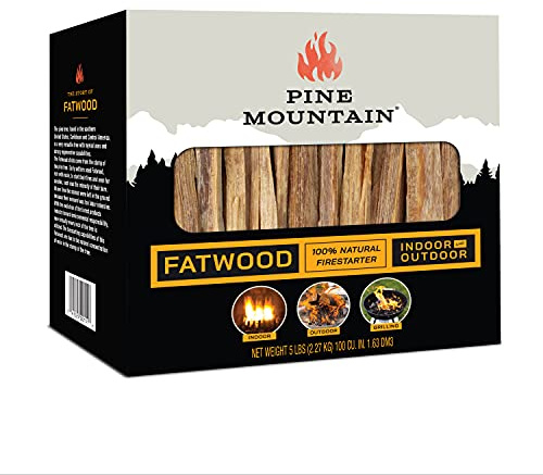 Pine Mountain StarterStikk 100% Natural Fatwood Firestarting Sticks, 5 Pound Natural Firestarting Wood Sticks for Campfire, Fireplace, Wood Stove, Fire Pit, Indoor and Outdoor Use