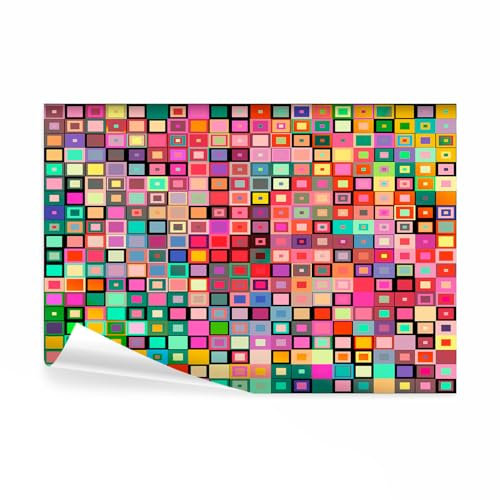 decomonkey Fototapete Modern 400x280 cm XXL Design Tapete Fototapeten Vlies Tapeten Vliestapete Wandtapete moderne Wand Schlafzimmer Wohnzimmer Muster Geometrisch bunt