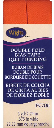 Wright Products Wrights Double Fold Quilt Binding 7/8 X3yd, Orange
