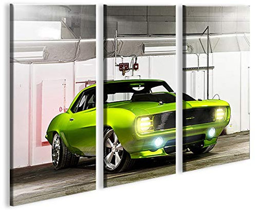 islandburner Bild Bilder auf Leinwand Camaro US Cars XXL Poster Leinwandbild Wandbild Dekoartikel Wohnzimmer Marke