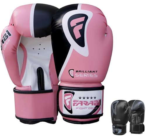 Farabi Sports Boxhandschuhe 10 oz, 12 oz, 14 oz, 16 oz Box Handschuhe für Training, Sparring, Kickboxen, MMA, Muay Thai, Boxhandschuhe männer & Damen Kampf Handschuhe (Pink Brilliant, 14-oz)