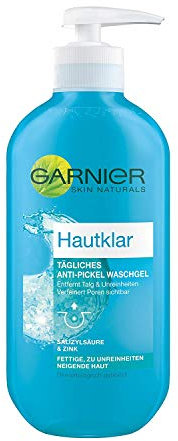 Garnier Hautklar Anti-Pickel Wasch Gel/tägliche Gesichtsreinigung für sichtbar reinere Haut anti bakteriell, 200 ml