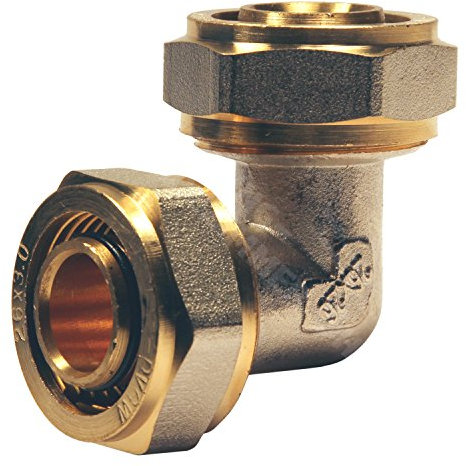 EasyFIX Winkel 90° Schraubfitting Klemmringverschraubung DVGW für Mehrschichtverbundrohr Winkel 90° (20 mm)