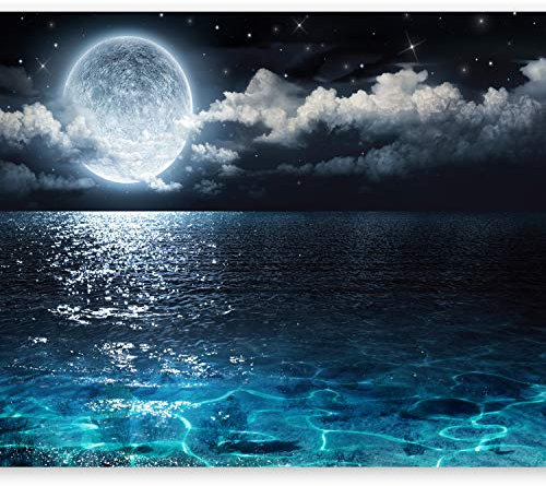 Wallpaper - Wall Mural Beach & Sea 400x280 cm / 157.5 x 110.2 - Non-Woven Premium Art Print Fleece Wall Mural Decoration Poster Picture Design Modern - Nature Landscape Ocean Clouds c-B-0083-a-a