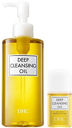DHC Deep Cleansing Oil and Travel Size, Facial Cleansing Oil, Makeup Remover, Cleanses without Clogging Pores, Residue-Free, Fragrance and Colorant Free, For All Skin Types, 6.7 oz and 1 oz