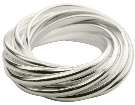 SILBERMOOS XL XXL Ringe in großen Größen Damenring Mehrfachring 12 Einzelringe glänzend Sterling Silber 925 Größen 64, 66, 68, 70, Größe:66