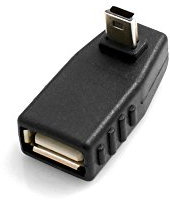 System-S Adaptateur USB Type A Femelle vers Mini USB mâle coudé à 90° vers Le Haut