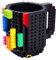 Gifts UK® DIY Creative Puzzle Building Brick Mug Build On Blocks Coffee Tea Cup Gift *UK Stock* (Black)
