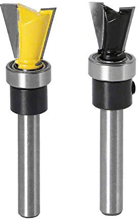 Gasea 2pcs 6.35mm Queue Peu de Routeur de Roulement Queue d'Aronde Set pour le Travail du Bois | 12.7mm & 15.9mm Noir et Jaune
