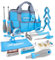 Hi-Spec 34 tlg Werkzeug-set in Werkzeugtasche mit Schutzbrille und 100-teiliges Wandbild-Aufhängeset - Ein Muss für die Reparatur und Wartung im Haushalt- Stylische Blaue Tragetasche Inklusive