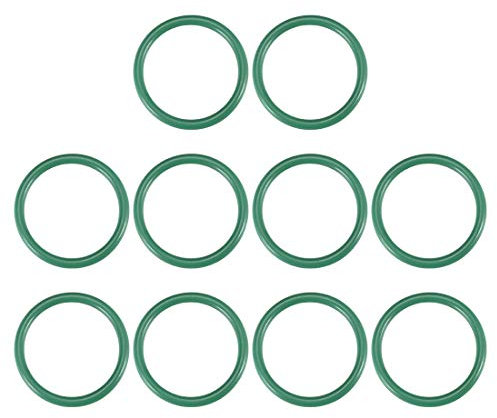 sourcing map 10St Fluorkautschuk O-Ringe FKM Dichtung für Maschinen Rohrleitung 24mm AD 20mm ID 2mm Breite Grün