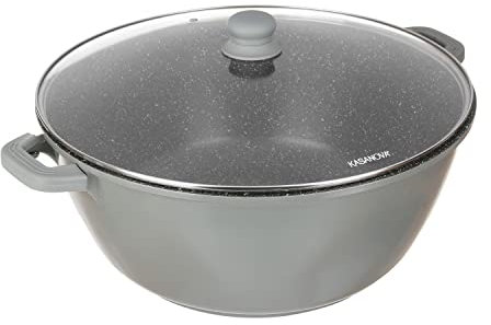KASANOVA Grande pentola antiaderente diametro 40 cm linea I Giganti con coperchio in vetro, 17 L