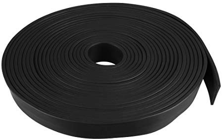 sourcing map Bande Étanchéité Solide Rectangle Caoutchouc 15mm Large 2mm Épais 5 Mètres Long Noir