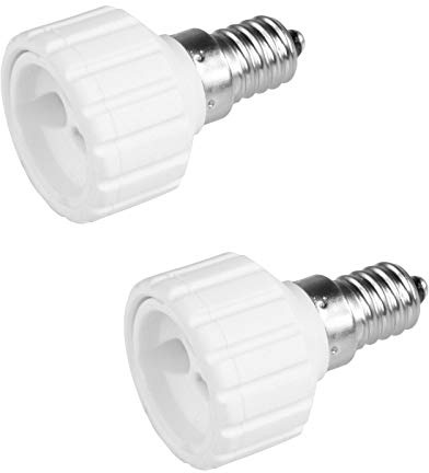 2x Lampensockel Adapter | E14 auf GU10 | Lampenfassung Konverter Fassung Sockel Stecker Glühbirne Lampe LED | 2 Stück