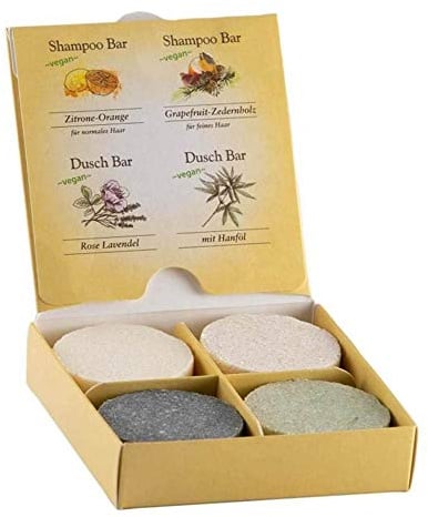 jolu Naturkosmetik Shampoo- und Dusch Bar Box 4 x 30g, 120 g