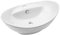 VBChome Waschbecken 59 x 39 cm mit Hahnloch Keramik Weiß Oval Waschtisch Handwaschbecken Aufsatzwaschbecken Waschschale Gäste WC