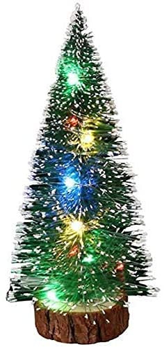 llxyzrzbhd Albero di Natale Moderno Albero di Natale Bianco Mini Alberi di Natale da Tavolo con luci LED Multicolori per la casa e L'Ufficio 908(Size:20cm)
