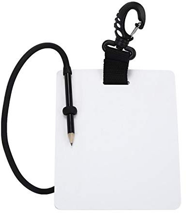 Tauchen Schreibtafel, Schreiben Slate Board Tragbare Sport Diving Mit Swivel Clip Graphit Bleistift Schwimmen Zubehör Writing Unterwasser Verstellbare Schreibplatte Tauch Ausrüstungstafel Unisex-Adult