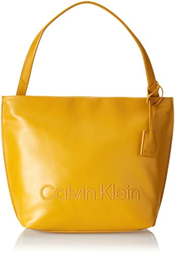 Calvin Klein Damen CK Set NS Shopper K60K610176 Tragetasche, Gelb (Monarch Gold)