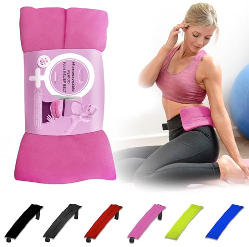 Heating Pad for Period Cramps – Wheat Bags Microwavable Heat Belt with Lavender, Elastic Strap & Soft Fleece – Natural Period Pain Relief for Women