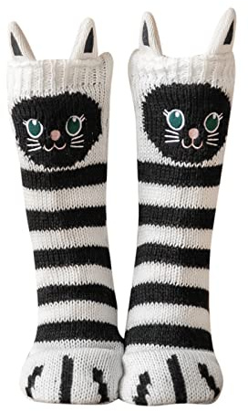 ZAKASA Kuschelsocken Für Damen mit Anti Rutsch Sohle, Warme Hausschuhe Weihnachten Socken Wintersocken, Frauen Mädchen Stoppersocken Hüttensocken