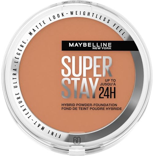 Maybelline New York 2-in-1 Puder Make-Up, Wasserfest und mattierend mit hoher Deckkraft, Super Stay Hybrid Powder Foundation, Nr. 60, 1 Stück